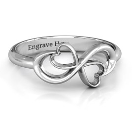 Duo of Hearts Infinity Ring