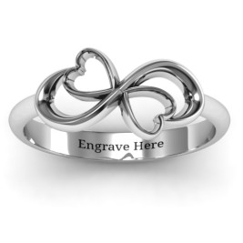 Duo of Hearts Infinity Ring