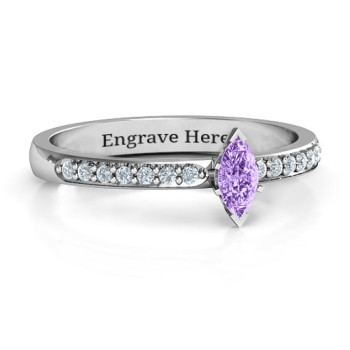 Elegant Marquise with Accent Band Ring