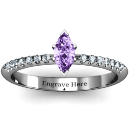 Elegant Marquise with Accent Band Ring