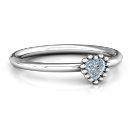 Encircled Prong Heart Ring