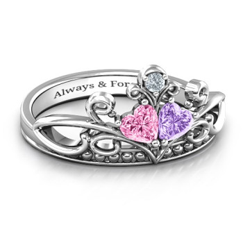 Ever Enchanted Double Heart Tiara Ring