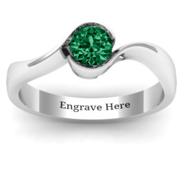 Fancy Solitaire Swirl Ring