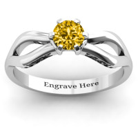 Fancy Split Shank Solitaire Ring