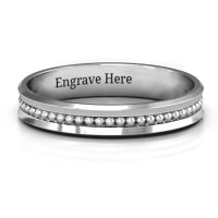 Forge Beaded Groove Bevelled Women's Ring