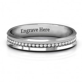Forge Beaded Groove Bevelled Women's Ring