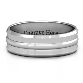 Forge Bevelled and Banded Men's Ring