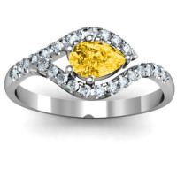 Golden Eye Pear Ring with Accent Infusion