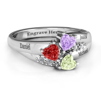 Heart Cluster Ring with Accents