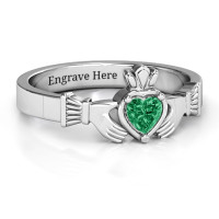 Heart Stone Claddagh Ring