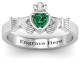 Heart Stone Claddagh Ring