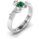 Heart Stone Claddagh Ring