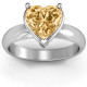 Heart Stone in a Double Gallery Setting Ring