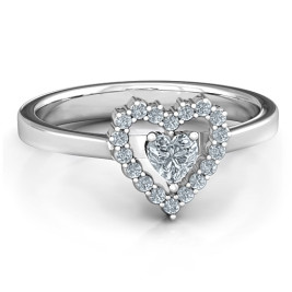 Heart in Heart Halo Ring