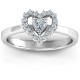 Heart in Heart Halo Ring