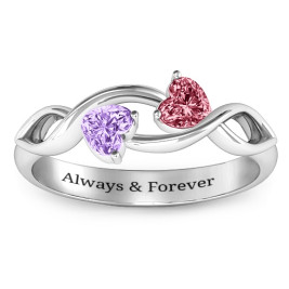 Heavenly Hearts Ring with Heart Gemstones