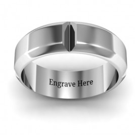 Hercules Quad Bevelled and Grooved Men's Ring