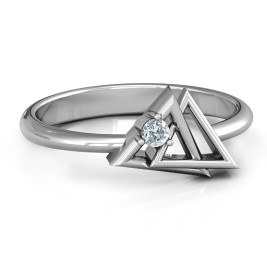 Interlocked Triangle Geometric Ring