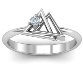 Interlocked Triangle Geometric Ring