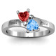 Inverted Twin Heart Ring