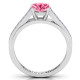 Large Round Solitaire Ring with Channel Set Accents