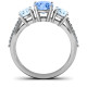 Majestic Three Stone Eternity Ring with Accents