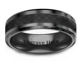 Men's Black Nightfall Ceramic Ring