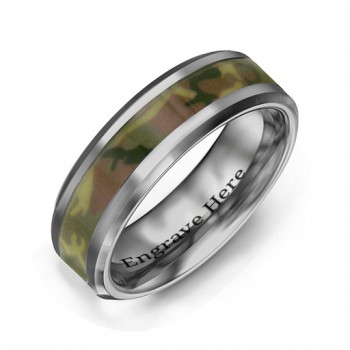 Men's Camouflage Tungsten Ring