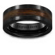 Men's Ceramic Ring With Wooden Inlay