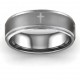 Men's Cross and Brushed Centre Tungsten Ring