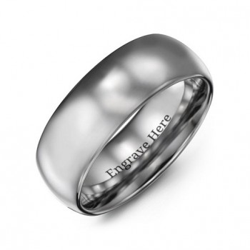 Men's Polished Tungsten Dome 8mm Ring