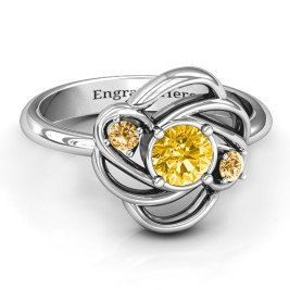 Multi Stone Love Knot Ring