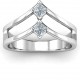 Peaks and Valleys Geometric Ring With Princess Stones