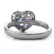 Petite Caged Hearts Ring with 1-3 Stones