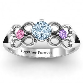 Quad Infinity Ring with Centre stone and Dual Accent Ring