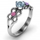 Quad Infinity Ring with Centre stone and Dual Accent Ring