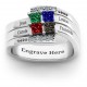 Quad Princess Stone Ring with Accents
