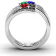 Quad Princess Stone Ring with Accents