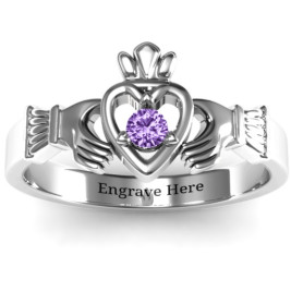 Round Stone Claddagh Ring