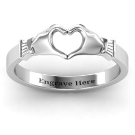 Sculpted Hand Heart Ring