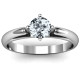 Ski Tip Solitaire Round Ring