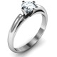 Ski Tip Solitaire Round Ring