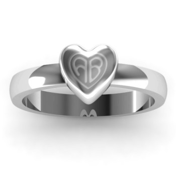 Small Engraved Monogram Heart Ring