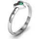 Solid Heart with Single Gemstone Ring