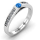 Solitaire Bridge Ring with Shoulder Accents