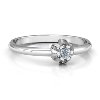 Solitaire Gemstone Ring in a Scalloped Setting