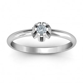 Solitaire Gemstone Ring in a Scalloped Setting