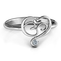 Spiritual Heart Om Ring