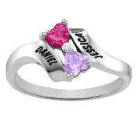 Sterling Silver  Rhapsody  Kissing Hearts Ring