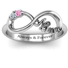 Sterling Silver 2-10 Stone Nana Infinity Ring